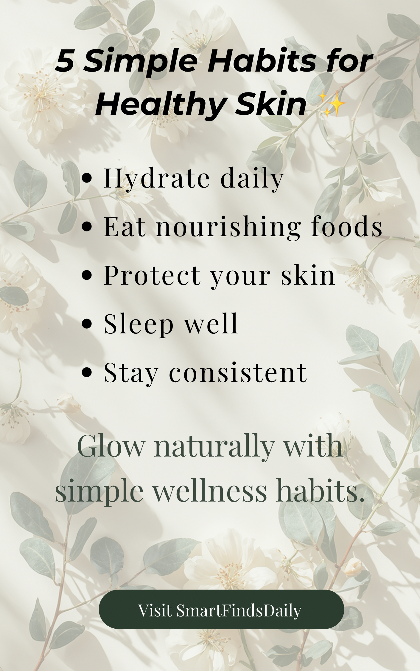 5 Simple Habits for Healthy Skin Digital Poster Print | SmartFindsDaily ...